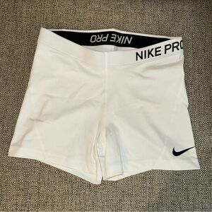 Women’s White Nike Pro Compression Shorts